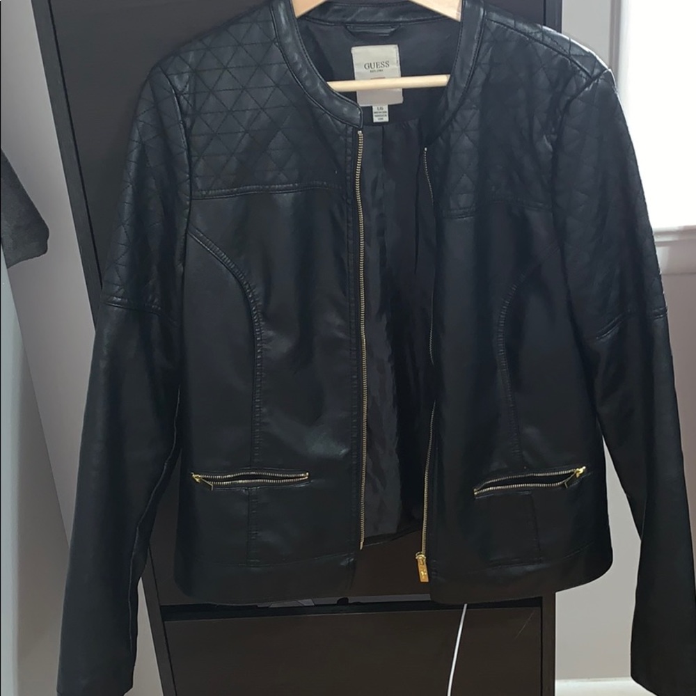 Black leather jacket
